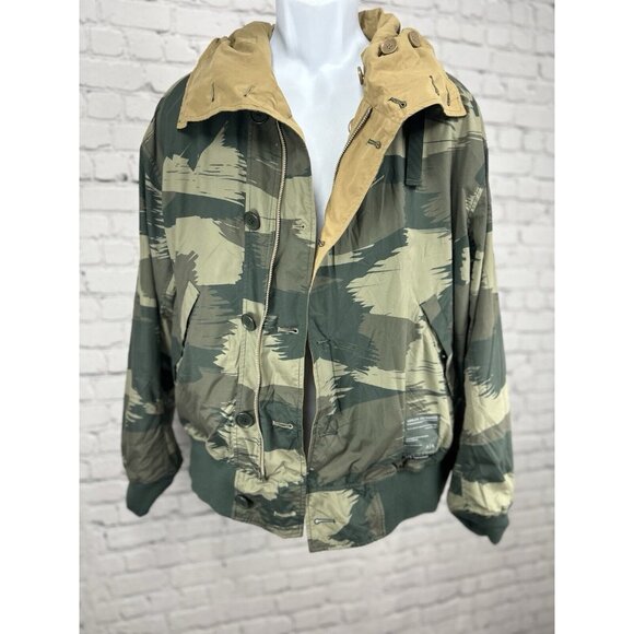 Armani Exchange Camo Reversible Adjustable Zip Windbreaker Jacket Size Medium M - Picture 1 of 10